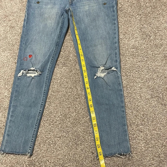 Levi’s 535 Super Skinny Jeans Star Studded Embroidered Hearts 28 - Picture 7 of 16